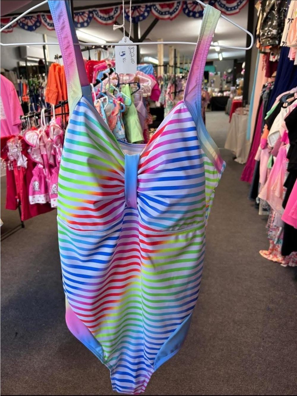 Women’s Multicolor Rainbow Stripe One-Piece Swimsuit